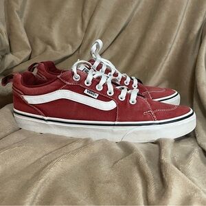 Vans Filmore Men’s Old Skool Sneakers in Brick and White.